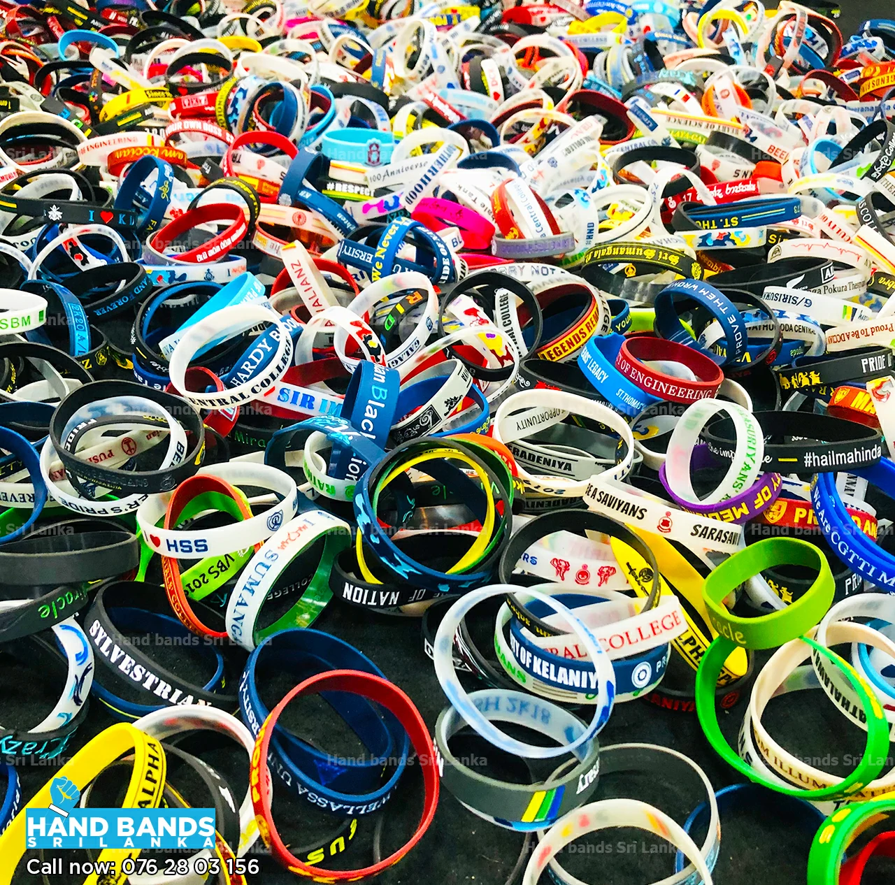 Kandurata wrist band's Normal printed wristbands/
								bracelets are made with high-quality silicone compound and print using high-quality ink.
								Band colour and printing colour is your choice. We facilitate multiple colours of bands
								in a single design.